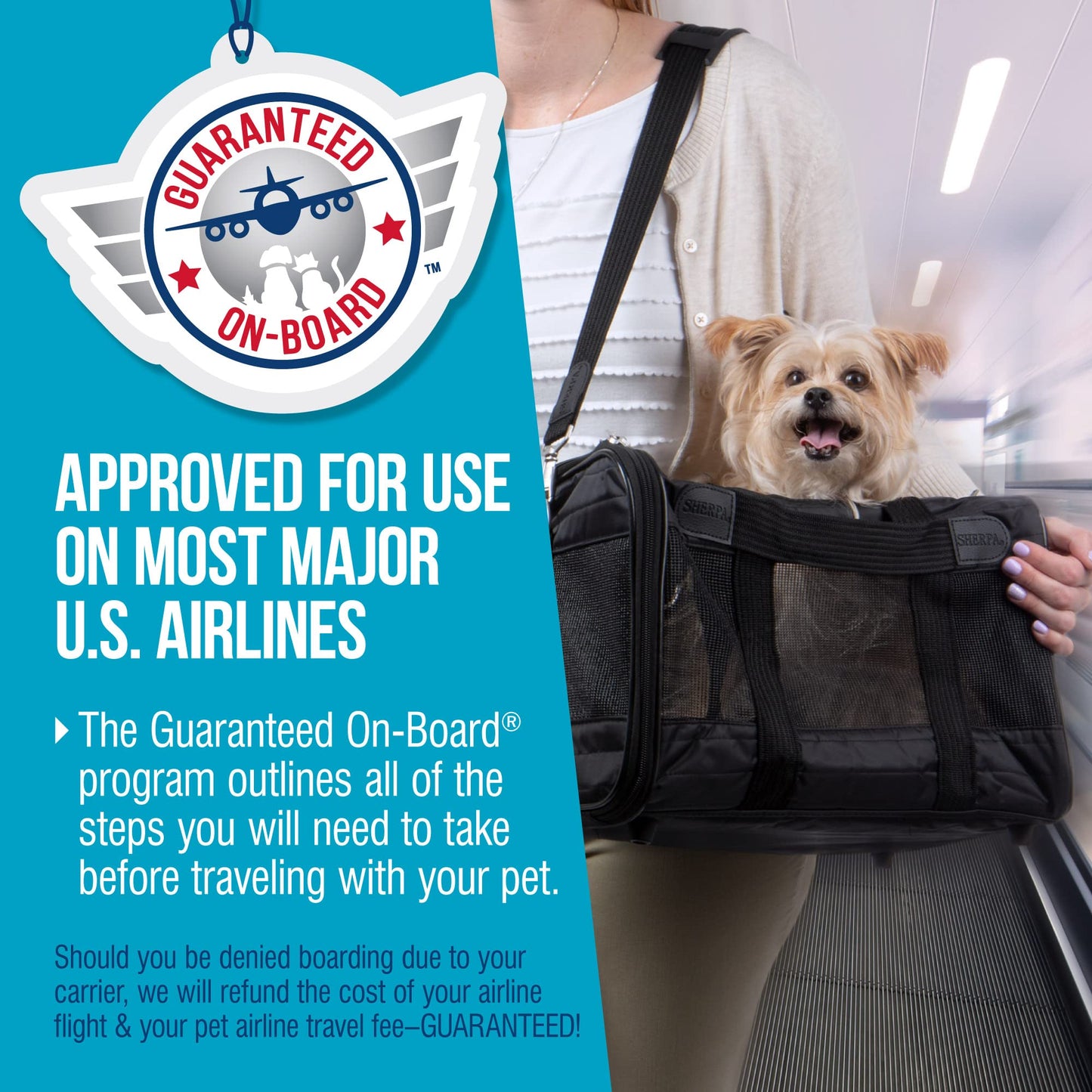SHERPA Original Deluxe Airline Approved Pet Carrier, Medium, Black Sherpa
