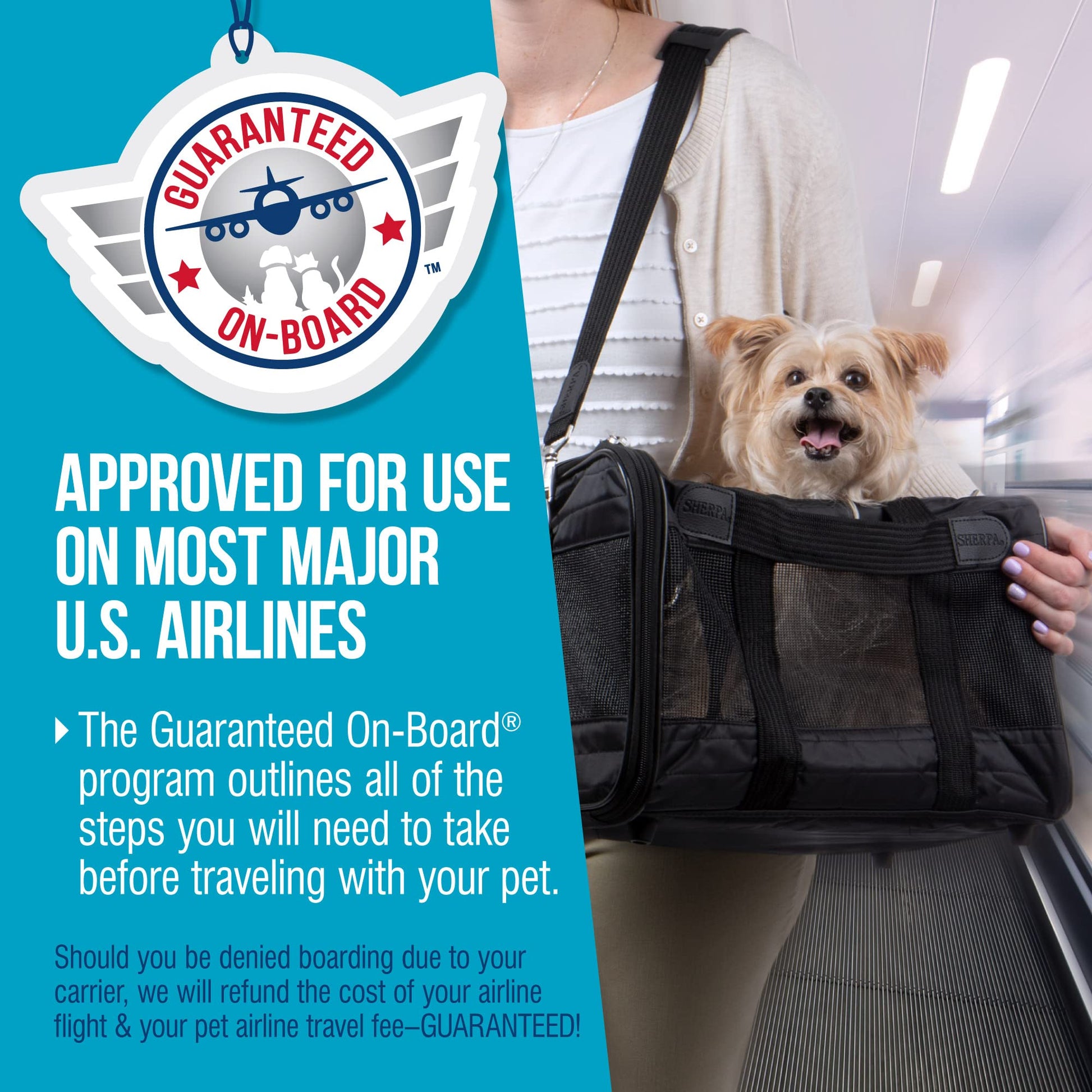 SHERPA Original Deluxe Airline Approved Pet Carrier, Medium, Black Sherpa