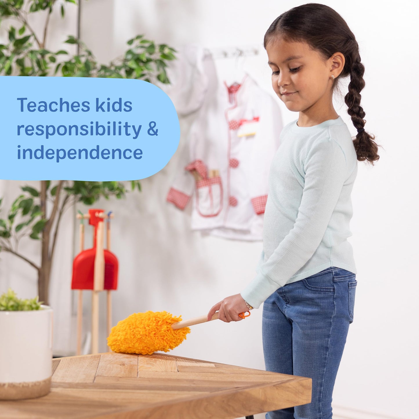 Melissa & Doug Dust Sweep Mop, 6-Pc. Toddler Cleaning Set with Kids Broom & Accessories, Preschool Learning Activities & Kids Toys for Girls & Boys 3+ - Available at All In One Marketplace Canada