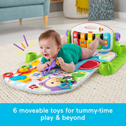 Fisher-Price Baby Playmat Deluxe Kick & Play Piano Gym Learning Toy & 2 Maracas Soft Rattles for Newborn to Toddlers Ages 0+ Months Fisher-Price