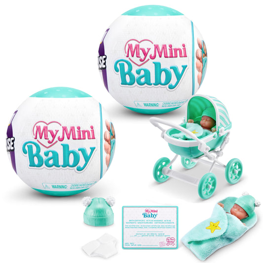 5 Surprise My Mini Baby Série 1 (Lot de 2) par ZURU, capsule mystère à collectionner, jouet pour filles, bébé miniature réaliste, ensemble de jeu et accessoires