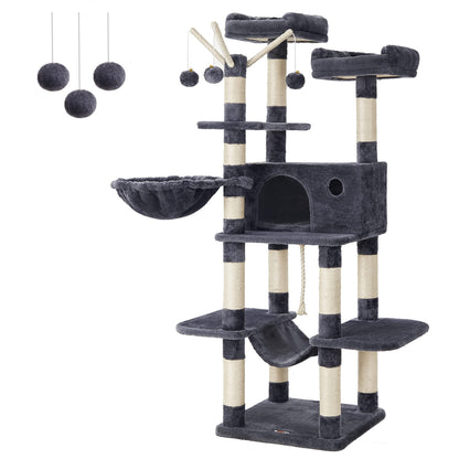 FEANDREA Cat Tree, Large Cat Tower, 64.6 Inches Cat Activity Center Feandrea