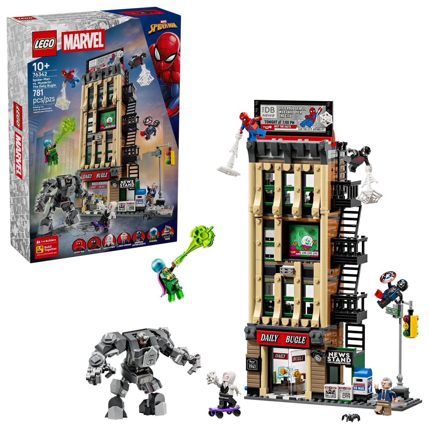 LEGO Marvel Spider-Man vs. Mysterio: The Daily Bugle Building Toy - Pretend Play Set with 7 Minifigures & Rhino Mech - Super Hero Toy for Boys & Girls, Ages 10+ - Gift Idea for Birthdays - 76342 🍁 All In One Marketplace Canada