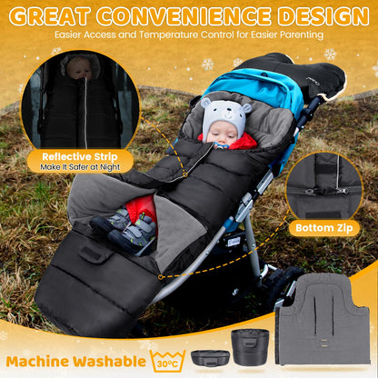 Orzbow Stroller Bunting Bag with Extended Footmuff, Weather-Proof, Warm 🍁 All In One Marketplace Canada