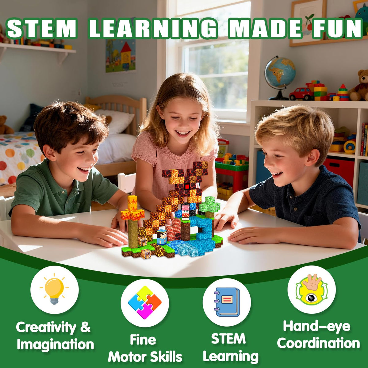 SSAWER Magnetic Blocks, 100PCS STEM Toys Building Cube Boys Birthday Gifts 🍁 All In One Marketplace Canada