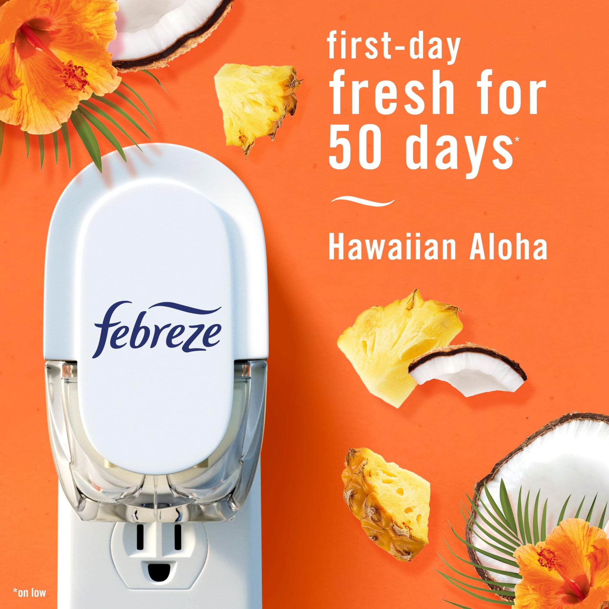 Febreze Plug In Air Freshener, Odor-Fighting Scented Oil Refill, Air Fresheners for Home and Bathroom and Kitchen, Long Lasting for Strong Odors, Hawaiian Aloha Scent, 0.87oz Refills, 4 Count - Available at All In One Marketplace Canada