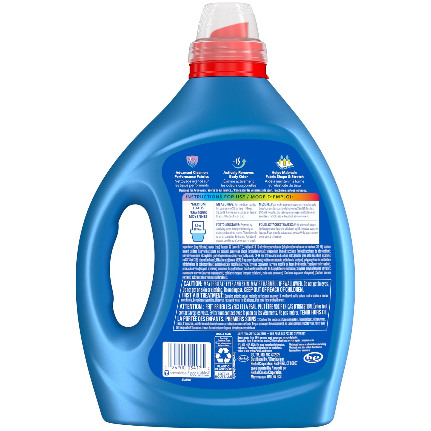 Persil 2x Laundry Detergent, Activewear, 2.43L/82 Loads (1 bottle) Persil