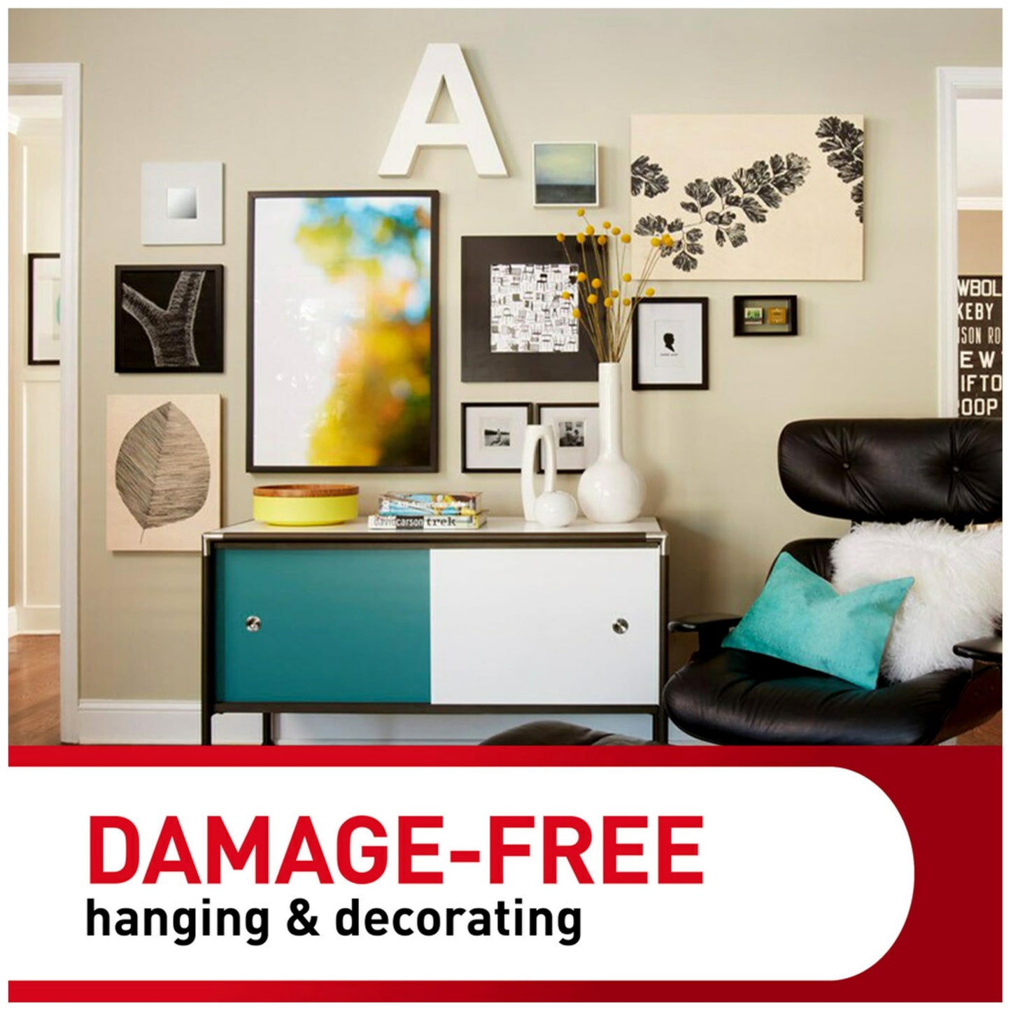 Command Large Picture Hanging Strips - Damage Free Wall Hangers for Back to School Dorm Organization - 14 White Adhesive Pairs (28 Strips)
