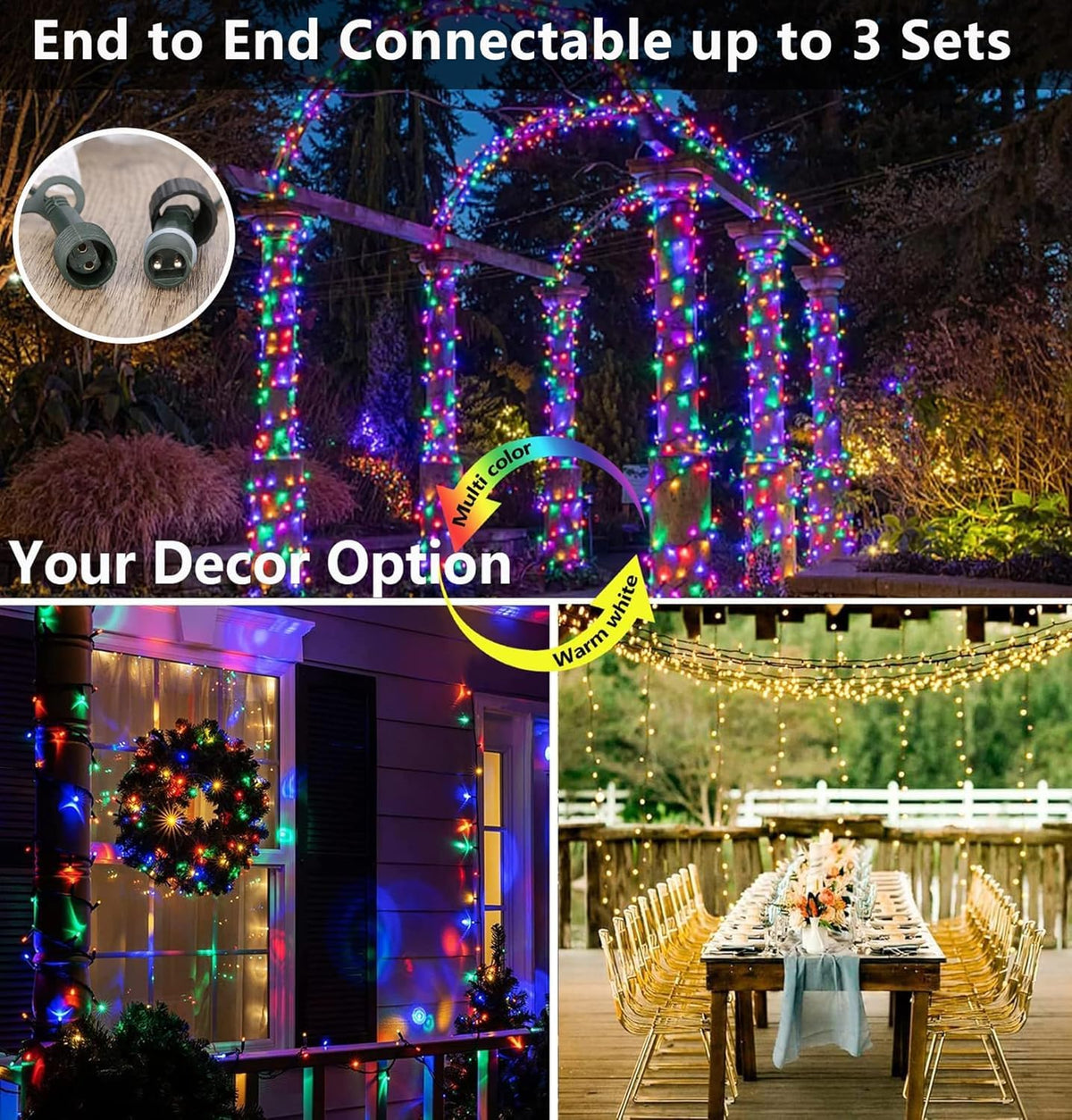 Joomer Color Changing Christmas Lights, 100FT 300LED Plugin Connectable 🍁 All In One Marketplace Canada