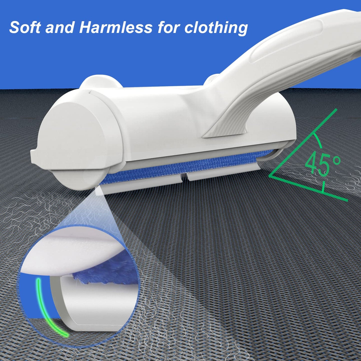 Wouble Pet Hair Remover Roller, Reusable Lint Roller for Pet Hair,Self Clean Dog Cat Fur Removal Brush, from Carpet, Furniture, Rugs, Laundry, Bedding, Sofa-White - Available at All In One Marketplace Canada