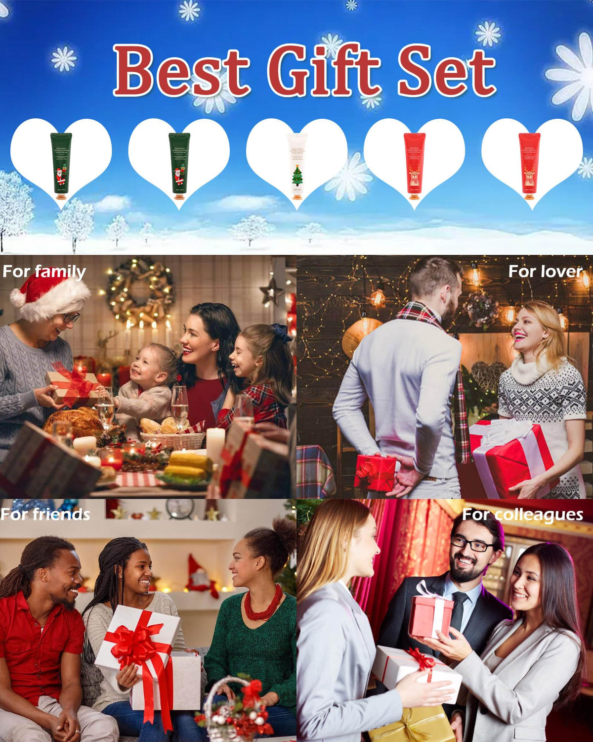 Hand Cream Kit-5Pcs Moisturizing Hand Lotion, Christmas Skincare for Women 🍁 All In One Marketplace Canada