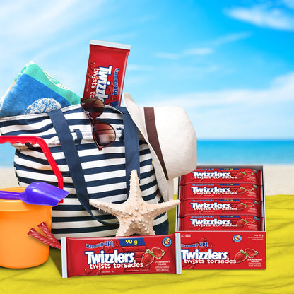 TWIZZLERS Strawberry Licorice Twists – 24 Pack Bulk Candy Box