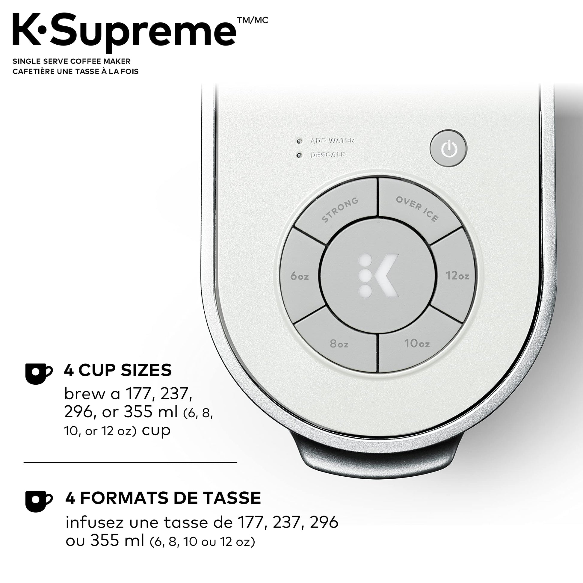 Keurig K-Supreme Single Serve K-Cup Pod Coffee Maker, With MultiStream Technology, White