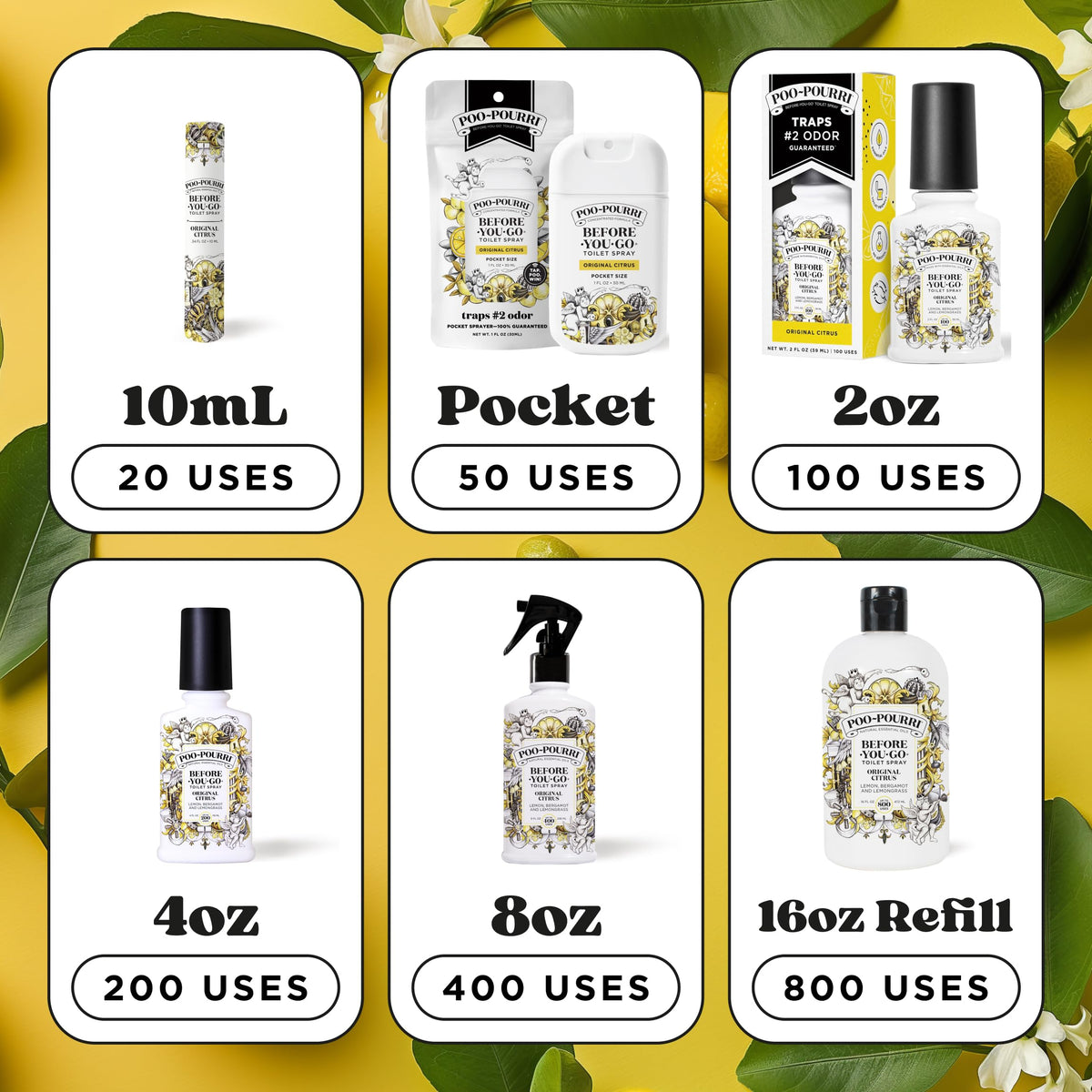 Poo-Pourri Before-You- go Toilet Spray, 4 Oz, Original Citrus