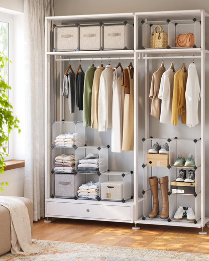 SONGMICS Cube Storage Organizer, 16 Cube Closet Organizers 48.4 x 12.2 x 48.4 Inches, White ULPC44L SONGMICS