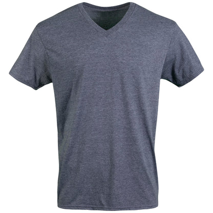 Gildan Men's V-Neck T-Shirts, Multipack, Style G1103, Navy/Heather Navy/Indigo Blue (5-Pack), Large 🍁 All In One Marketplace Canada
