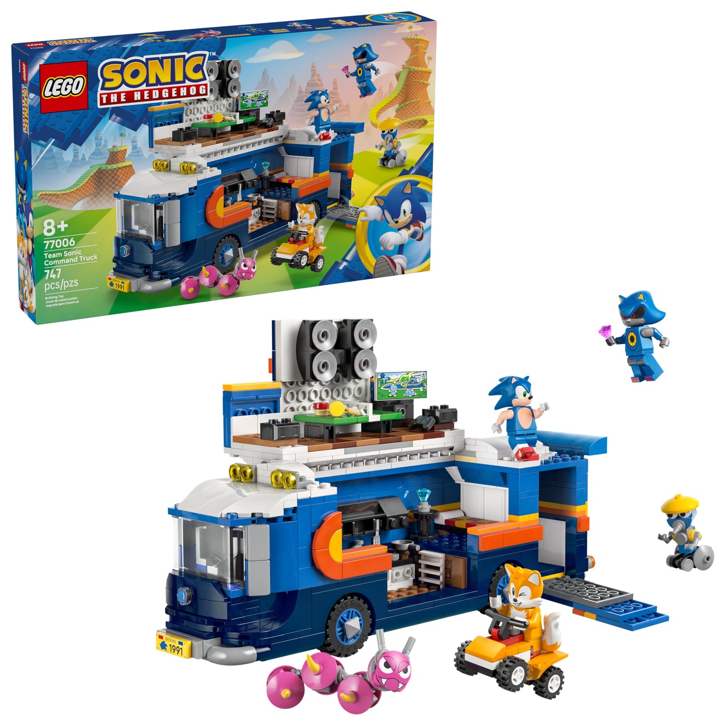 LEGO Sonic The Hedgehog Team Sonic Command Truck Building Toy - Pretend Play Vehicle W/5 Figures for Boys & Girls, Ages 8+ - Toy Building Blocks for Kids - Gift Idea for Birthdays - 77006 LEGO