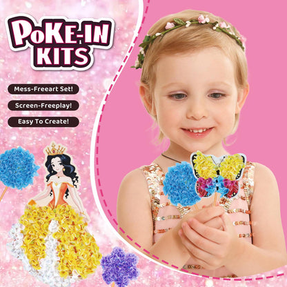 Poke Art Princess Kit Gift 10 Pcs Set,Crafts For Kids Ages 4-8, Diy Craft Kits With & Arts And Crafts For Kids.4, 5, 6, 7, 8, 9,10 Christmas Thanksgiving Birthday Gift Stitch Gifts For Girls 🍁 All In One Marketplace Canada