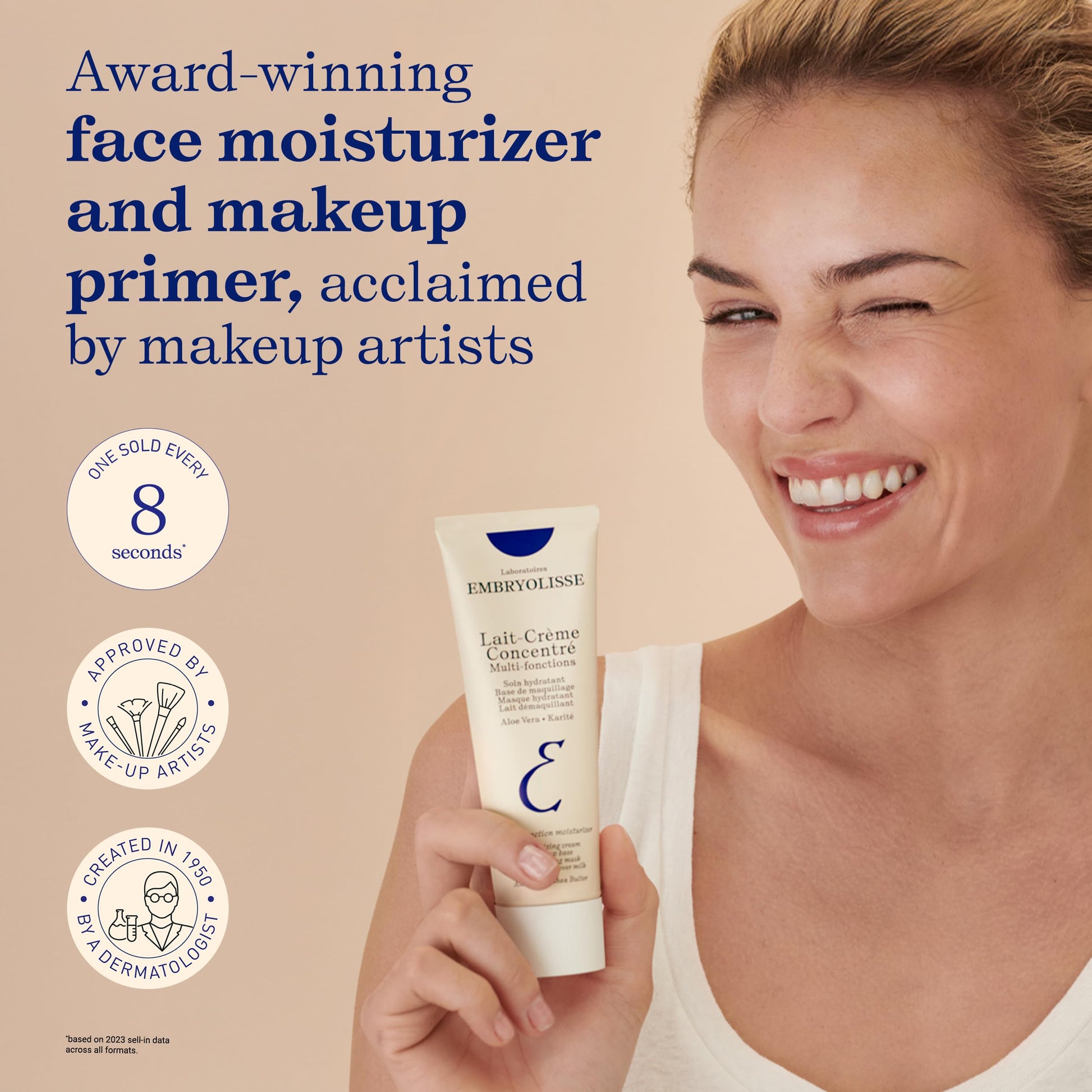 Embryolisse Lait-Crème Concentré, Multifunction Daily Moisturizer, Primer, and Makeup Remover, Suitable for All Skin Types. French Face Cream With Shea Butter & Aloe Vera - 30ml