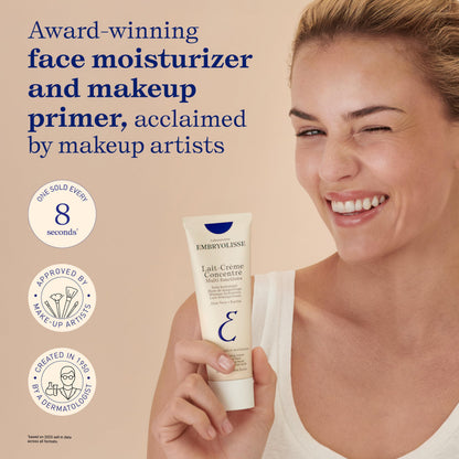 Embryolisse Lait-Crème Concentré, Multifunction Daily Moisturizer, Primer, and Makeup Remover, Suitable for All Skin Types. French Face Cream With Shea Butter & Aloe Vera - 30ml