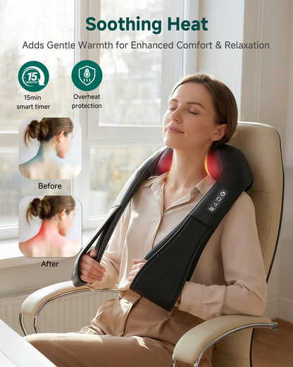 Snailax Shiatsu Neck Massager with Heat, 8 Kneading Nodes for Shoulders 🍁 All In One Marketplace Canada Snailax