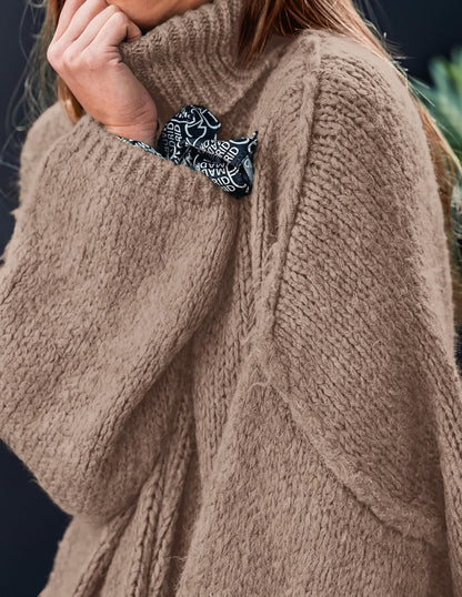 PRETTYGARDEN Womens Turtleneck Long Sleeve Oversized Sweaters Khaki 🍁 All In One Marketplace Canada