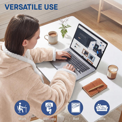 Sealy Wearable Electric Blanket with Foot Pocket, 50"x70"+18", Beige 🍁 All In One Marketplace Canada