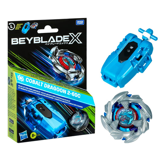 Beyblade X Cobalt Dragoon 2-60C Deluxe Left-Spin String Launcher Set with Attack Type Top Left-Spinning Top Toy; Great Gift for 8 Year Old Boys and Girls - Available at All In One Marketplace Canada
