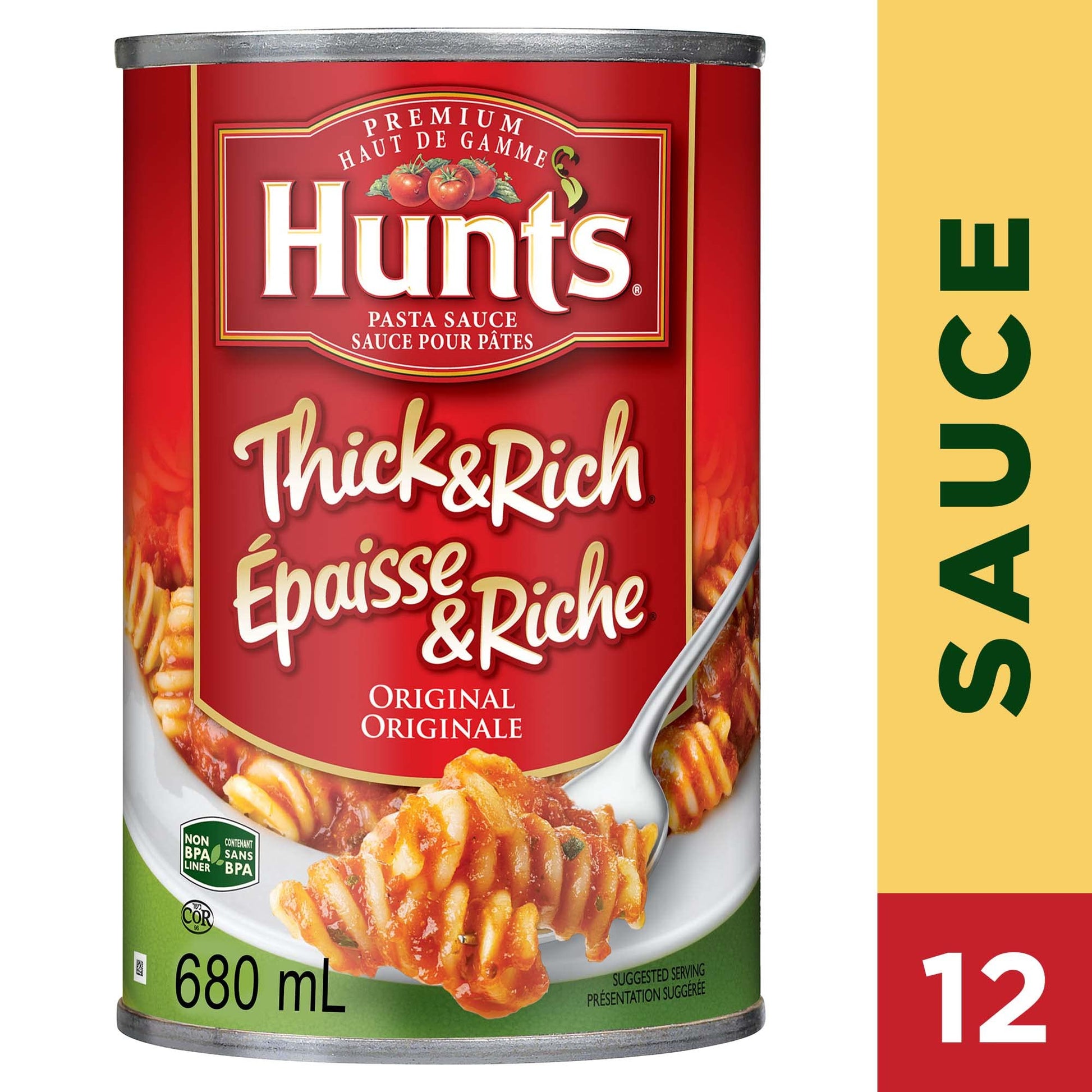 Hunt's Thick & Rich Original Pasta Sauce, 680 ml, Case of 12