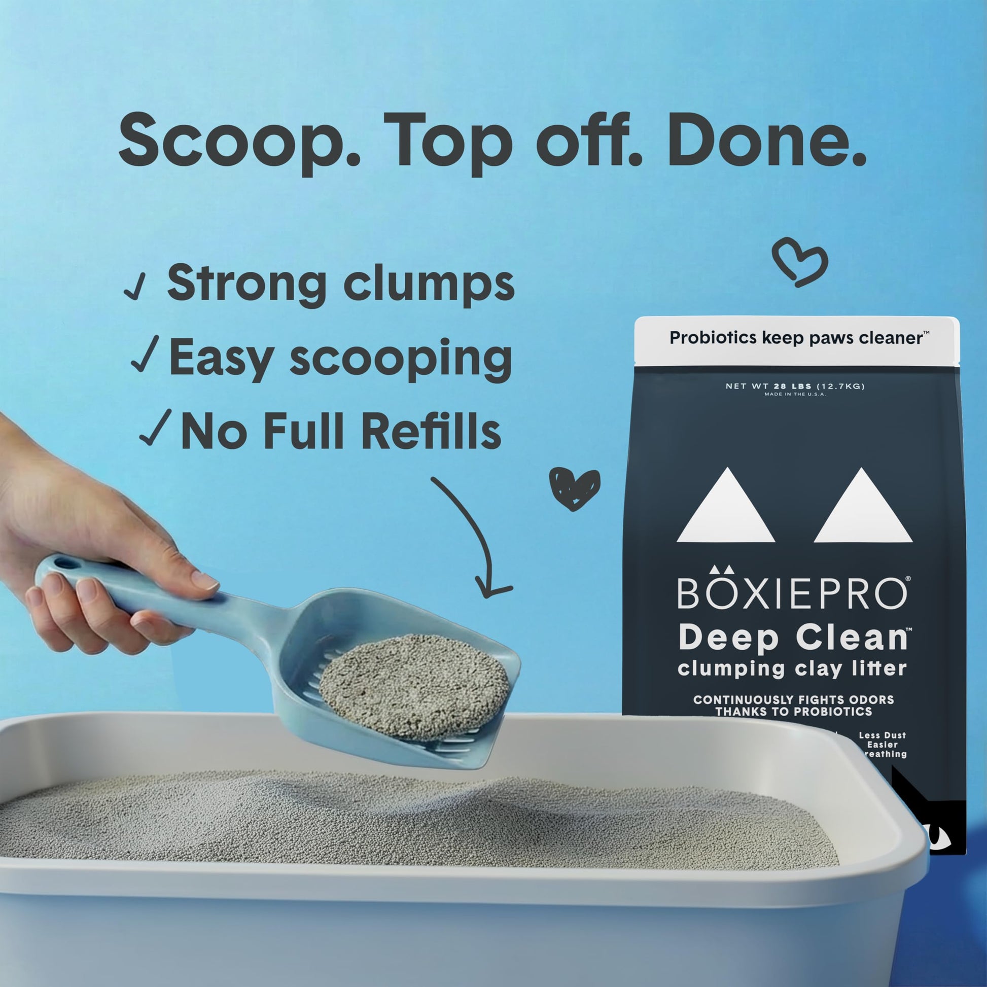 Boxie® Probiotic Cat Litter 40 Day Natural Odor Control, 16lb Clumping Kitty Litter (Clay)