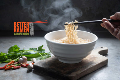 BetterRamen Gluten-Free Brown Rice Ramen Noodles – Vegan, Non-GMO, 12 Cakes (840g)