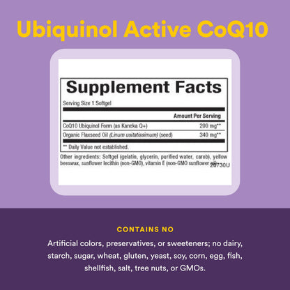 Natural Factors - Ubiquinol Active CoQ10 200mg, 60 Softgels - Available at All In One Marketplace Canada