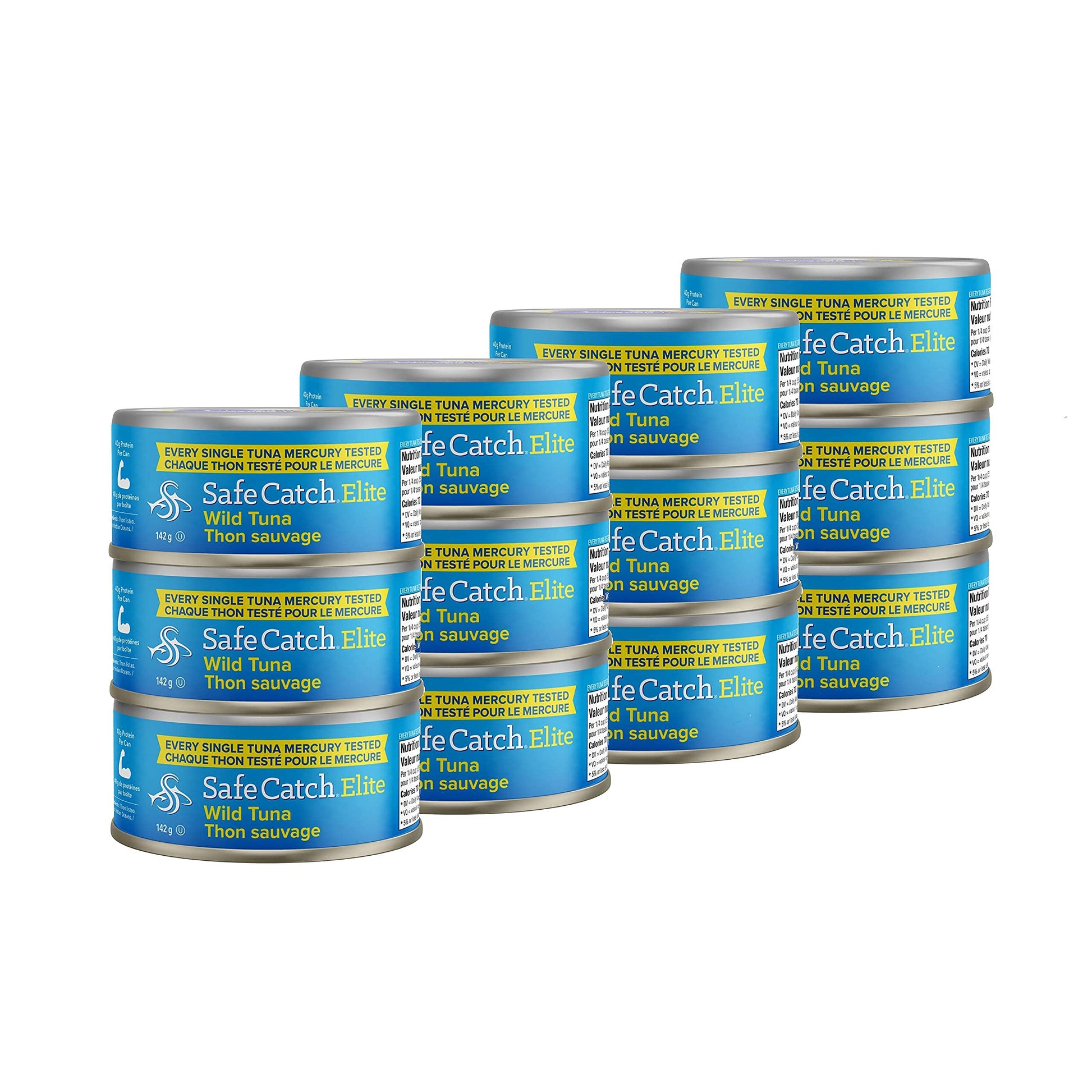 Safe Catch Elite Wild Tuna – Premium Low-Mercury Canned Tuna, 5oz Can (12-Pack)
