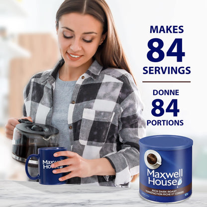 Maxwell House Rich Dark Roast Ground Coffee, 900 g Canister - Available at All In One Marketplace Canada