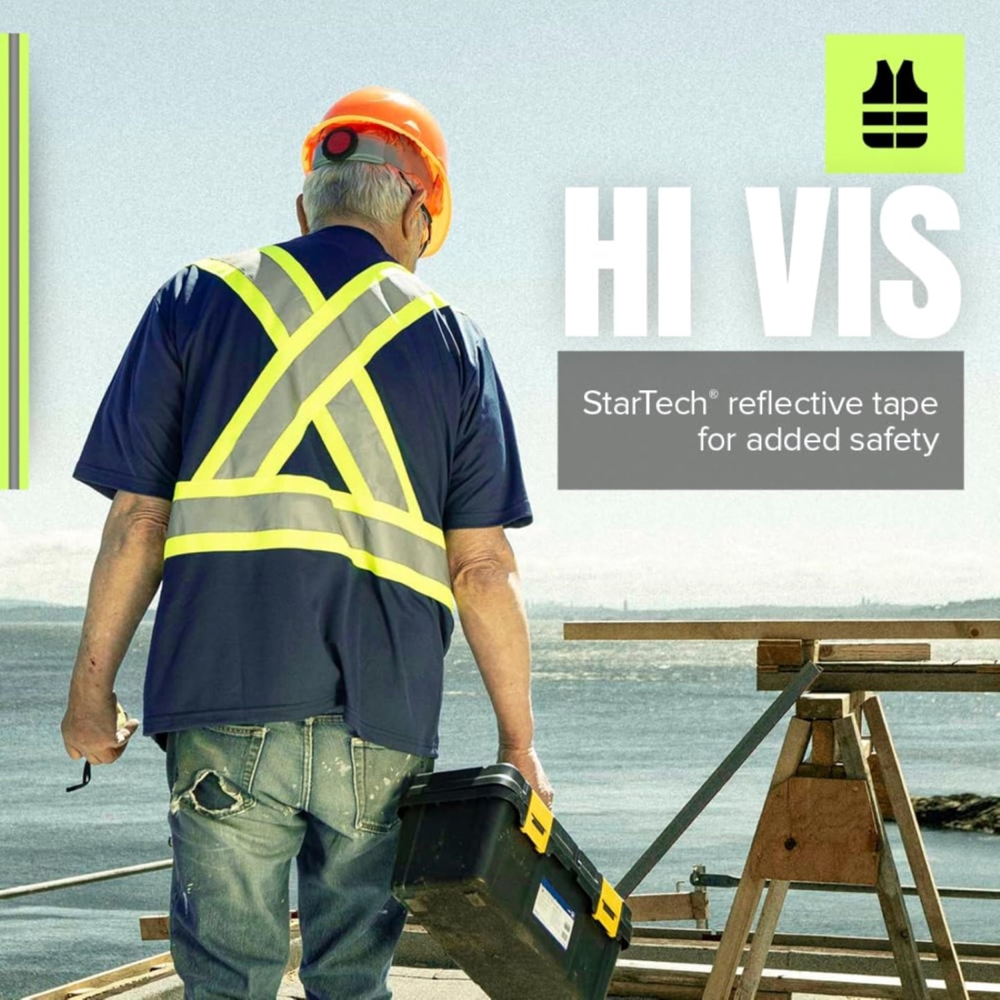 Pioneer High Vis Shirt for Men - Safety T-shirt - Class 1