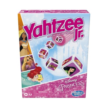 Hasbro Yahtzee Jr.: Disney Princess Edition Board Game for Kids Ages 4 and Up, for 2-4 Players, Counting and Matching Game for Preschoolers (English), F1236