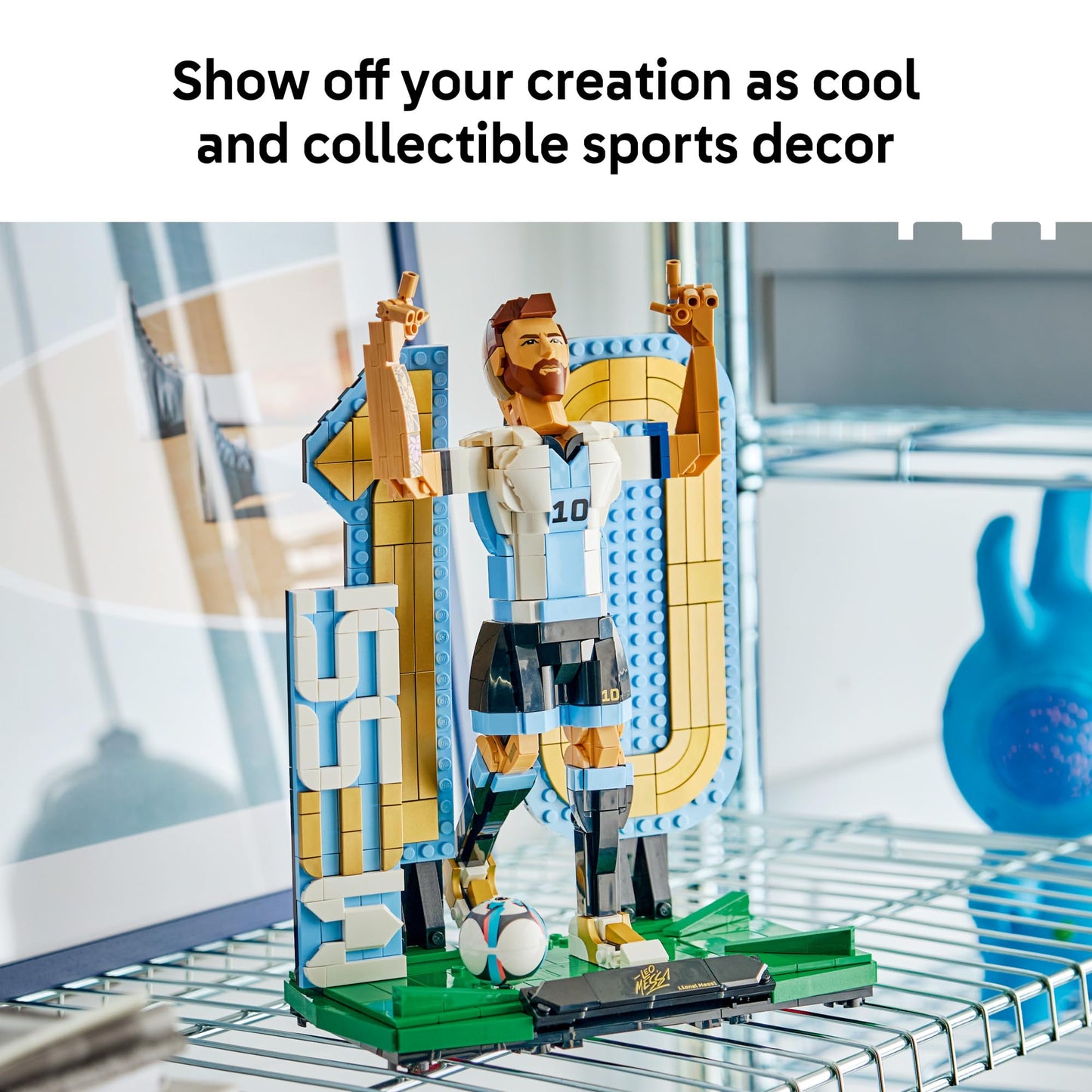 LEGO Editions Lionel Messi – Soccer Legend - Building Set for Boys & Girls, Ages 12+ - Collectible Soccer Gift with Plaque - Kids Bedroom or Shelf Decor - 43015 LEGO