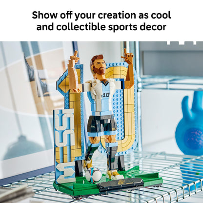 LEGO Editions Lionel Messi – Soccer Legend - Building Set for Boys & Girls, Ages 12+ - Collectible Soccer Gift with Plaque - Kids Bedroom or Shelf Decor - 43015 LEGO