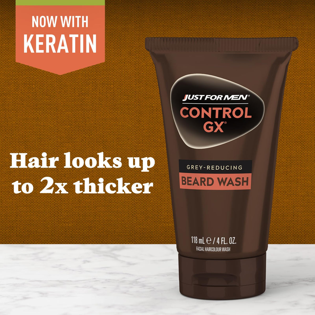 JUST FOR MEN Control GX Beard Wash, Gradually Reduces Grey (118 mL)