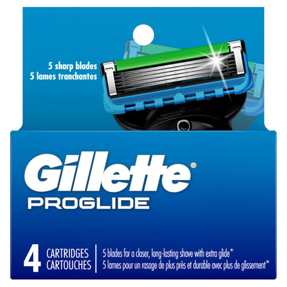 Gillette ProGlide Razor Refills for Men, 4 Razor Blade Refills (Packaging may vary)