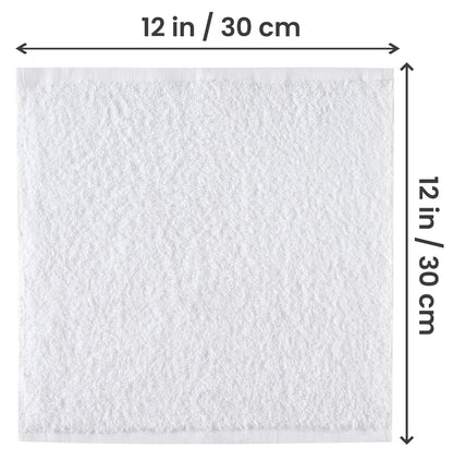 Utopia Towels - Cotton Washcloths Set - 100% Ring Spun Cotton, Premium Quality Flannel Face Cloths, Highly Absorbent and Soft Feel Fingertip Towels (24 Pack, White)