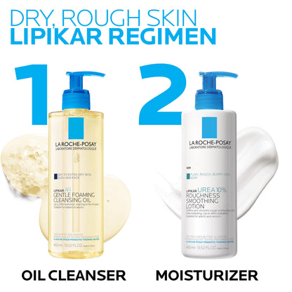 La Roche-Posay Lipikar Lait Urea 10% Body Lotion. For Very Dry, Rouch, and Flaky Skin. Tested on Dry Skin, Age-Related Dryness, Keratosis Pillaris, and Psoriasis. Fragrance-Free, Dermatologist Recommended - 400ML - Available at All In One Marketplace Canada