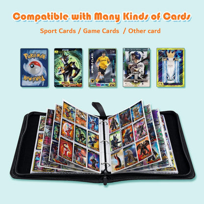 Card Binder, 9-Pocket Sleeves with 540 Cards Holder, Trading Waterproof, Corrugated Lining,Sports Cards Binder, TransparentCollection (9-Pocket)