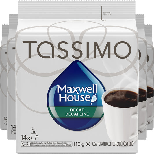 Maxwell House Decaf Coffee T-Discs for Tassimo – 70 Single Serve Pods (5 Pack)