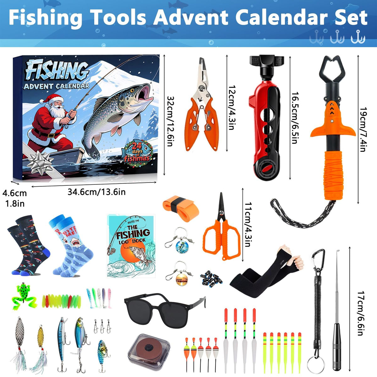 Fishing Advent Calendar 2026, 24-Day Christmas Tackle Box with Bass/Trout Lures | Fishing Gift for Men, Teens, Dad, Boyfriend | Countdown Bait Set (Surprise Box) 🍁 All In One Marketplace Canada