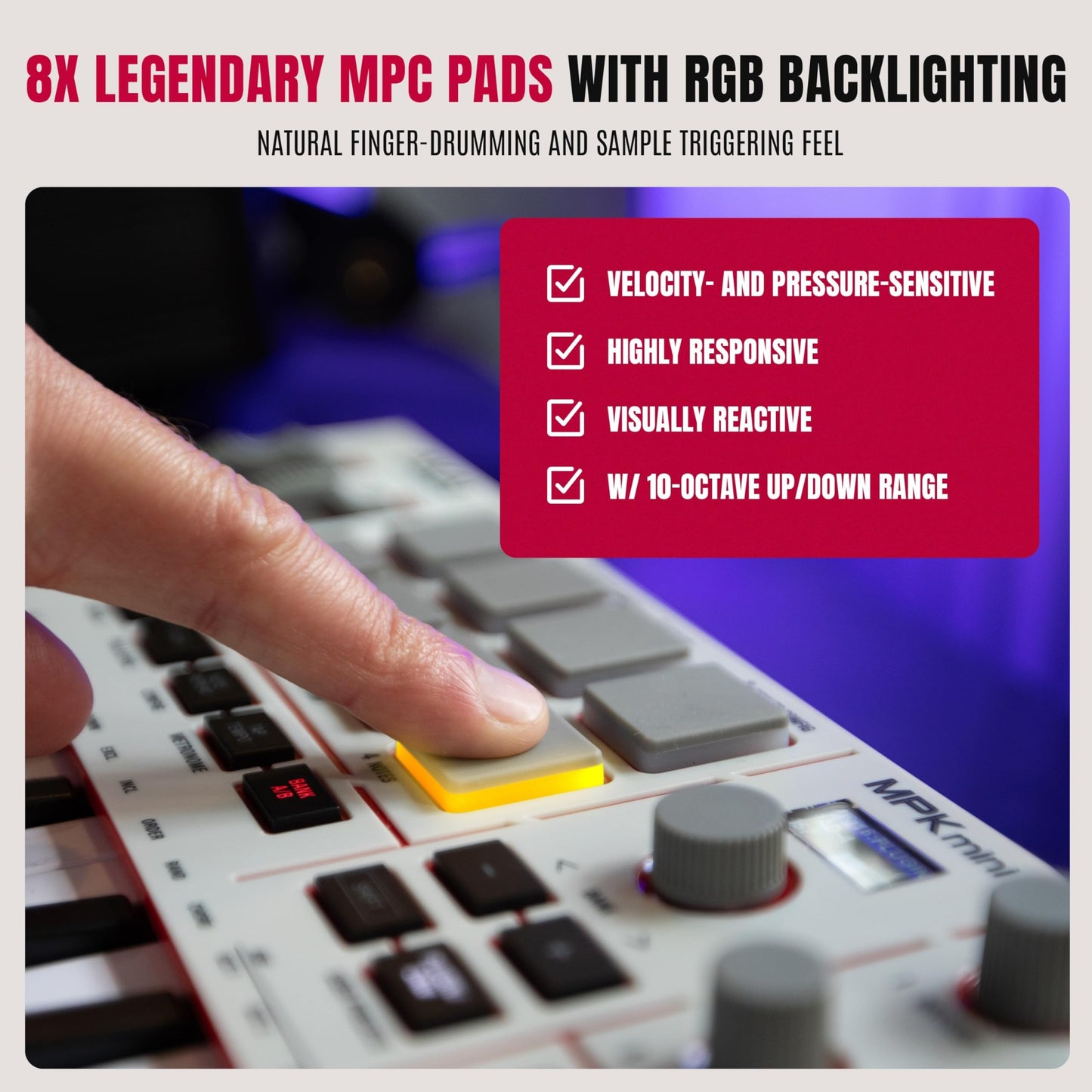 Akai Professional MPK Mini IV 25-Key USB-C MIDI Keyboard Controller, Grey