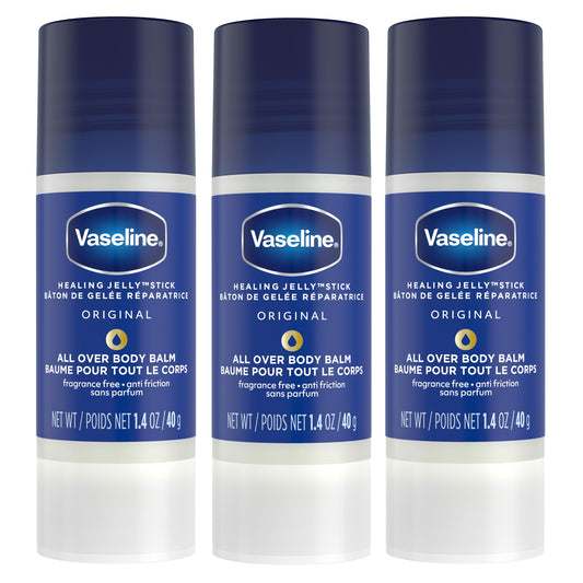 Vaseline All Over Jelly Balm Stick Healing Jelly Skin Care Unscented 40g (Pack of 3) - Available at All In One Marketplace Canada
