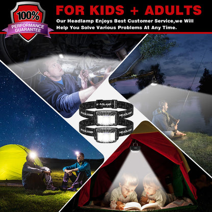 Headlamp Rechargeable 2 Packs,2000 Lumen Super Bright Motion Sensor 16 Modes (Individual Control) LED Headlamp,Waterproof Lightweight Flashlight Hard Hat Light for Outdoor Camping Fishing Running - Available at All In One Marketplace Canada