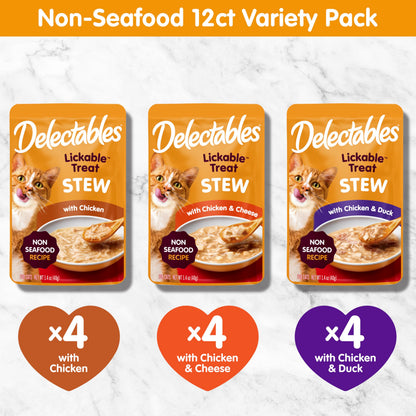 Hartz Delectables Stew Non Seafood Lickable Wet Cat Treats, Variety Flavour 24 Pack 🍁 All In One Marketplace Canada