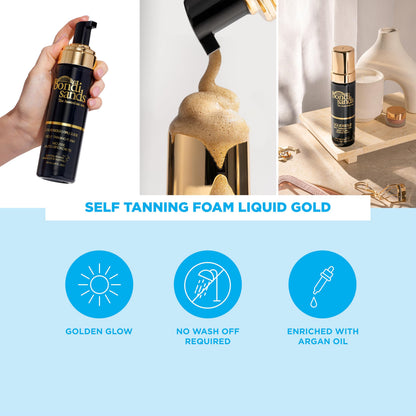 Mousse Autobronzante Liquide Dorée Bondi Sands | Sans Rinçage | Mousse Légère + Séchage Rapide Enrichie en Huile d'Argan, Procure un Bronzage Hydraté et Sans Traces | 150mL